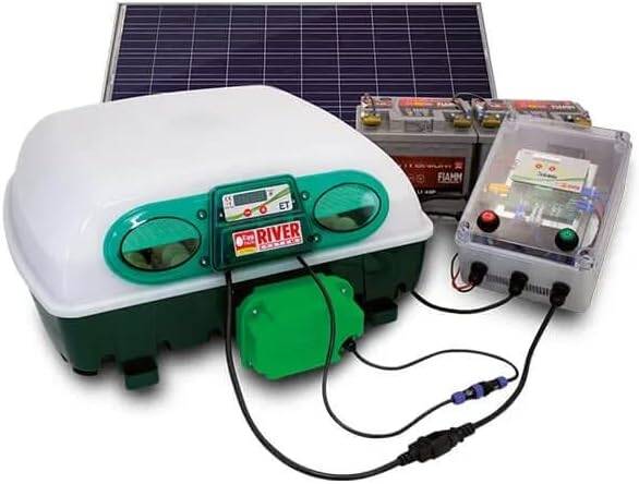 River Solar Digital Incubator 49 Eggs, Automatic Eggtech ET–Solaris, with Ovolvo Egg Turning Unit and Control Panel (Made in Italy)