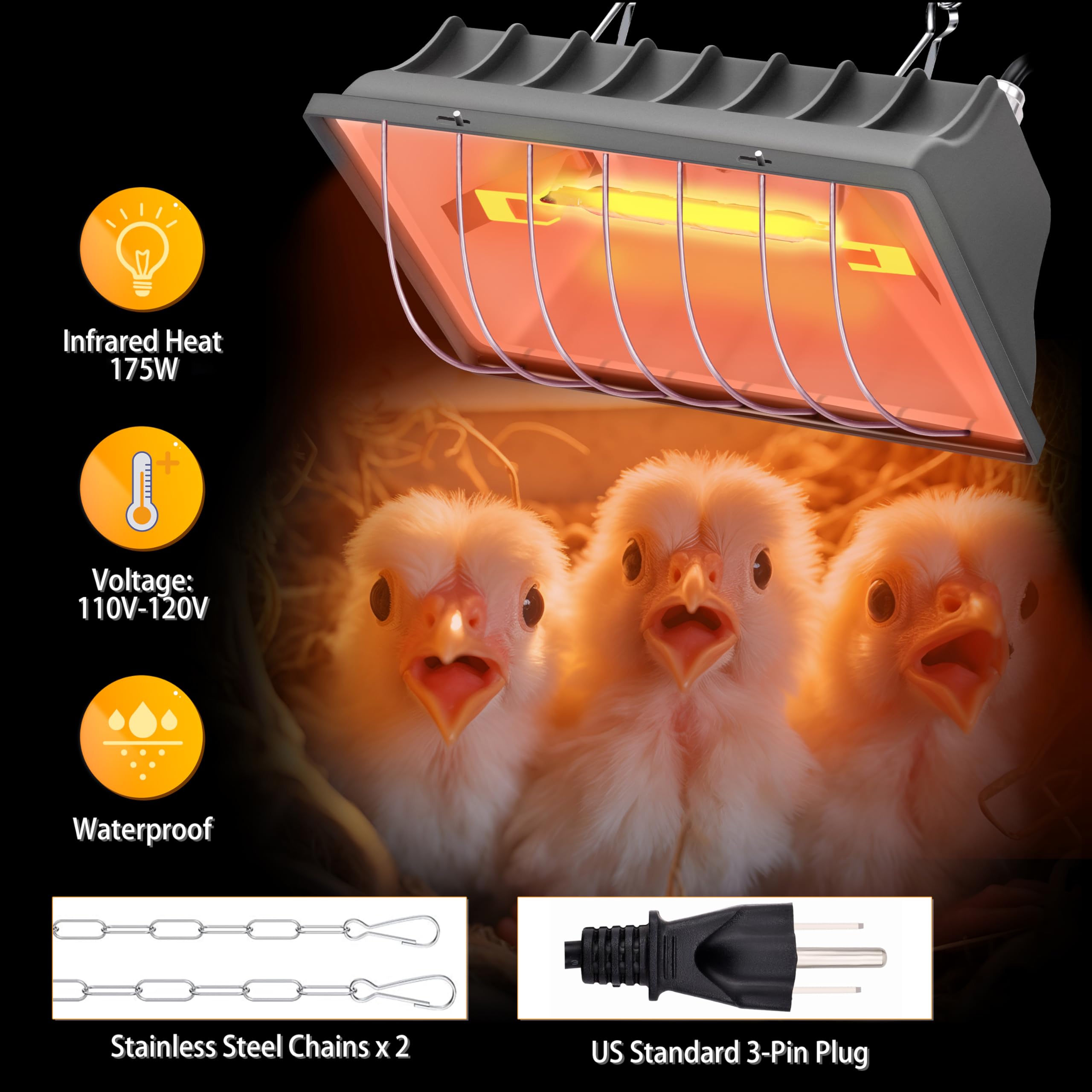 River Poultry Brooder Heater Lamp Grey – High-Performance Heating Lamp for Chicks