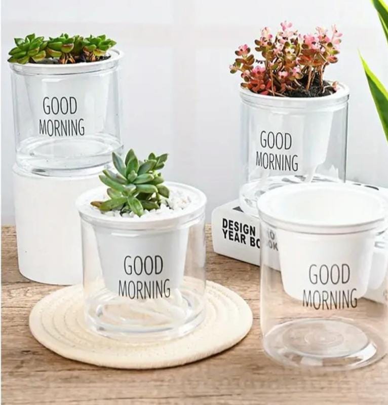 Self-Watering Glass Ceramic Flower Pots Image