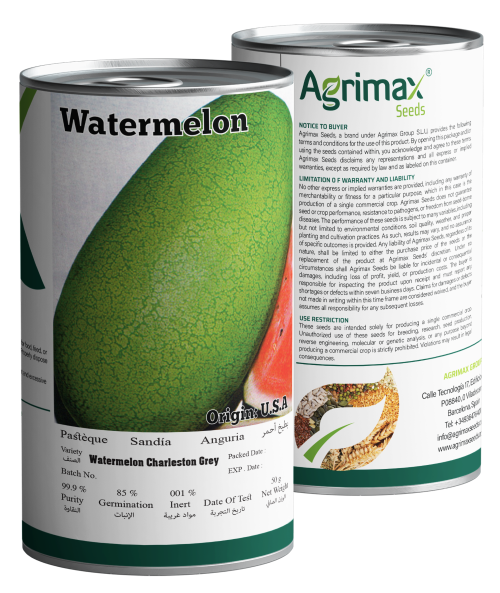 Agrimax Watermelon Charleston Grey Seeds (50g) - High Purity & Heat Resistant Heirloom Variety