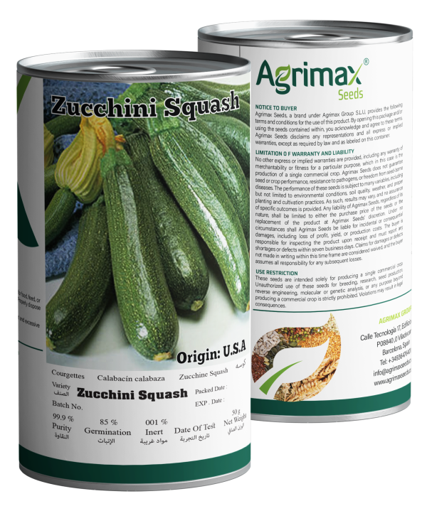 Agrimax Zucchini Squash Seeds (50g) - Premium Dark Green Variety for High-Yield Harvesting