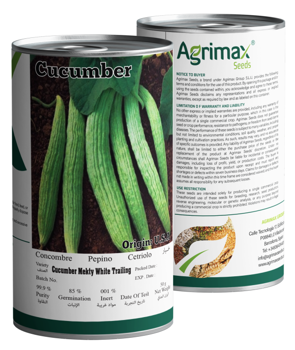 Agrimax Cucumber Mekty White Trailing Seeds (50g) - High-Yield Variety for Crisp, Ribbed Cucumbers