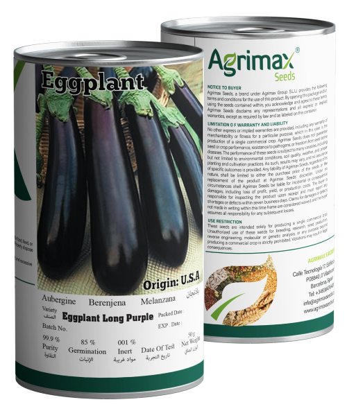 Agrimax Eggplant Long Purple Seeds (50g) - Premium High-Yield Variety for Glossy & Tender Fruits