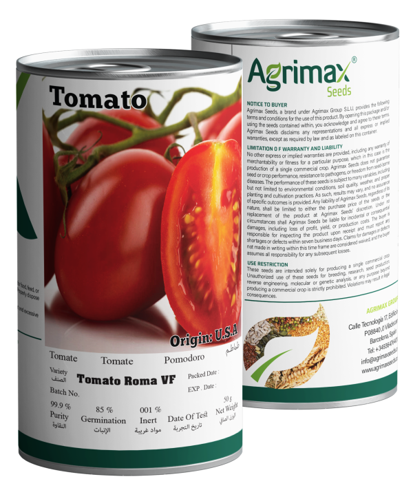 Agrimax Tomato Roma VF Seeds (50g) - Disease Resistant Plum Tomato for Sauces and Pastes
