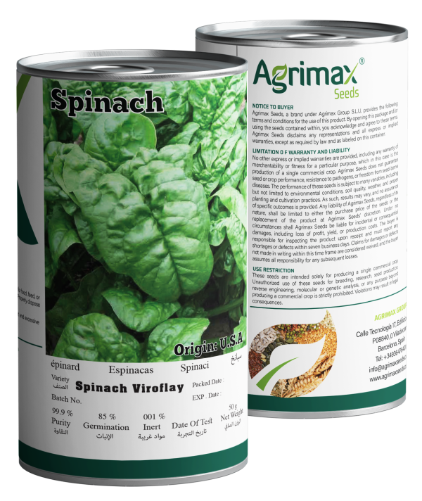 Agrimax Spinach Viroflay Seeds (50g) - Heirloom Variety for Large, Tender & Nutrient-Rich Leaves