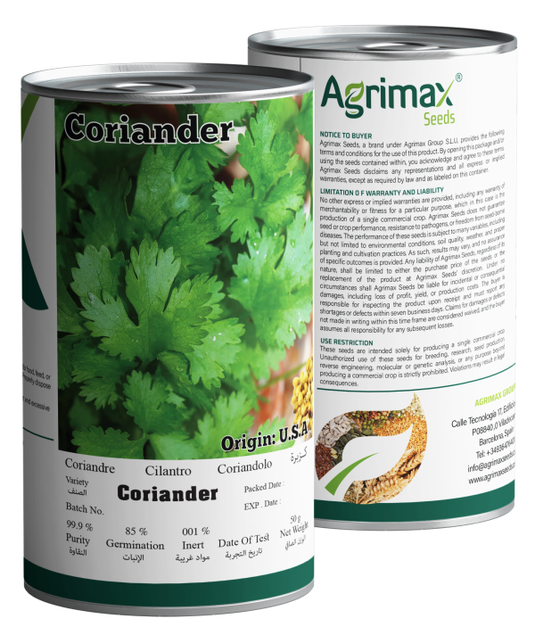 Agrimax Coriander (Cilantro) Seeds (50g) - High-Yield Aromatic Variety for Fresh Foliage & Seed Harvest