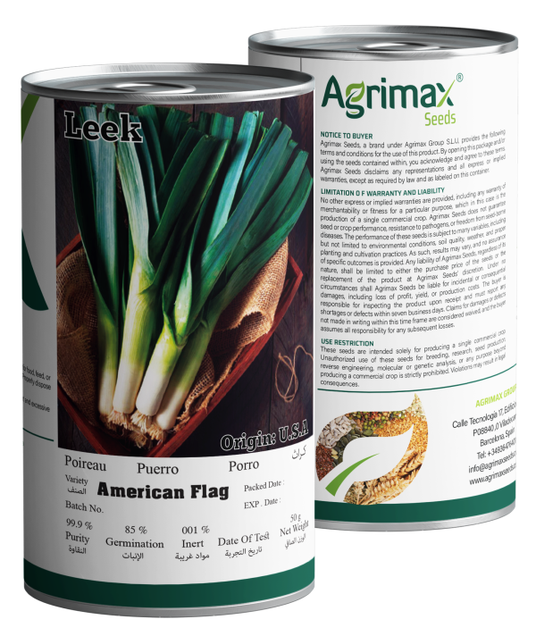 Agrimax Leek American Flag Seeds (50g) - Premium Heirloom Variety for Sweet & Tender Stalks