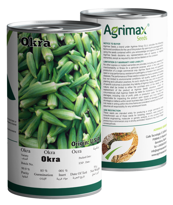 Agrimax Okra Seeds (50g) - High-Yield Heat-Tolerant Variety for Tender & Fiberless Pods