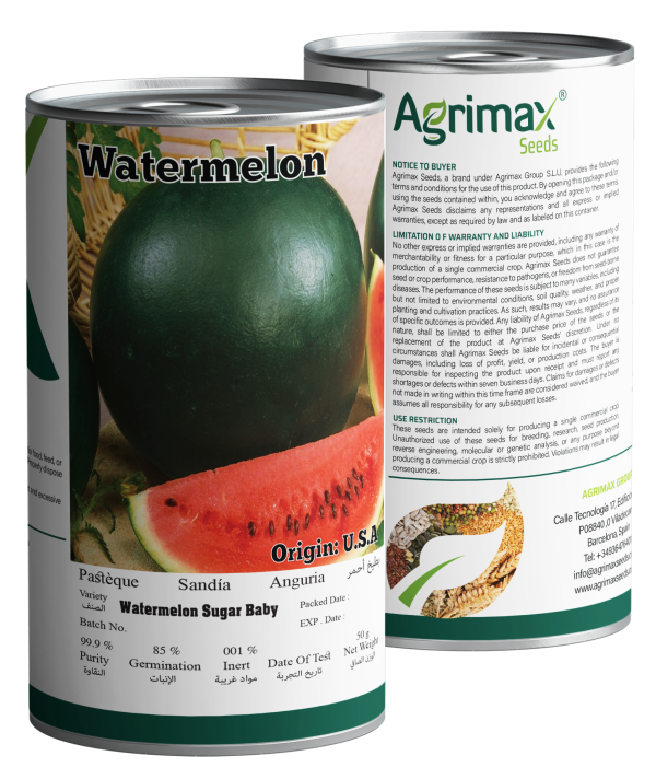 Agrimax Watermelon Sugar Baby Seeds (50g) - Premium Compact Variety for Ultra-Sweet & Deep Red Fruits