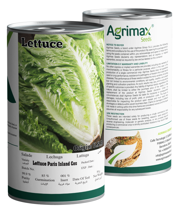 Agrimax Lettuce Paris Island Cos Seeds (50g) - Premium Romaine Variety for Crisp & Nutrient-Rich Harvests