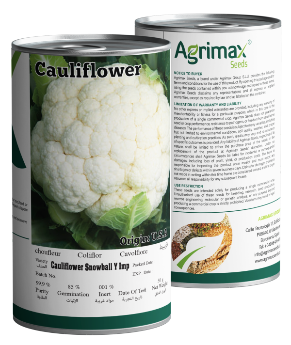Agrimax Cauliflower Snowball Y Improved Seeds (50g) - High-Yield Variety for Brilliant White & Solid Heads