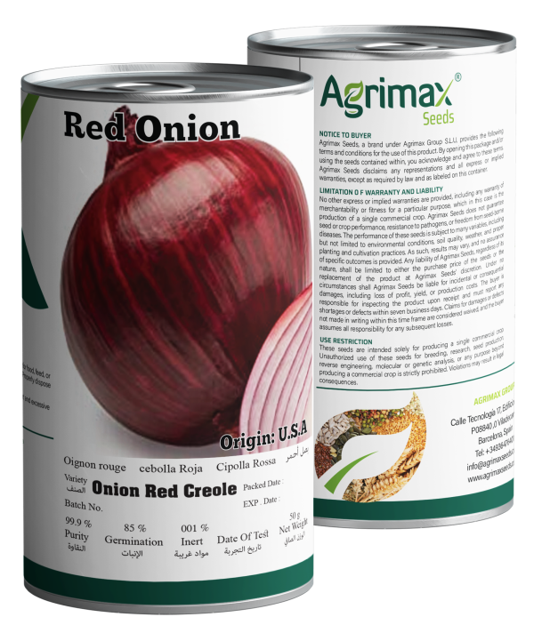 Agrimax Onion Red Creole Seeds (50g) - Premium Short-Day Variety for Pungent & Long-Storing Bulbs