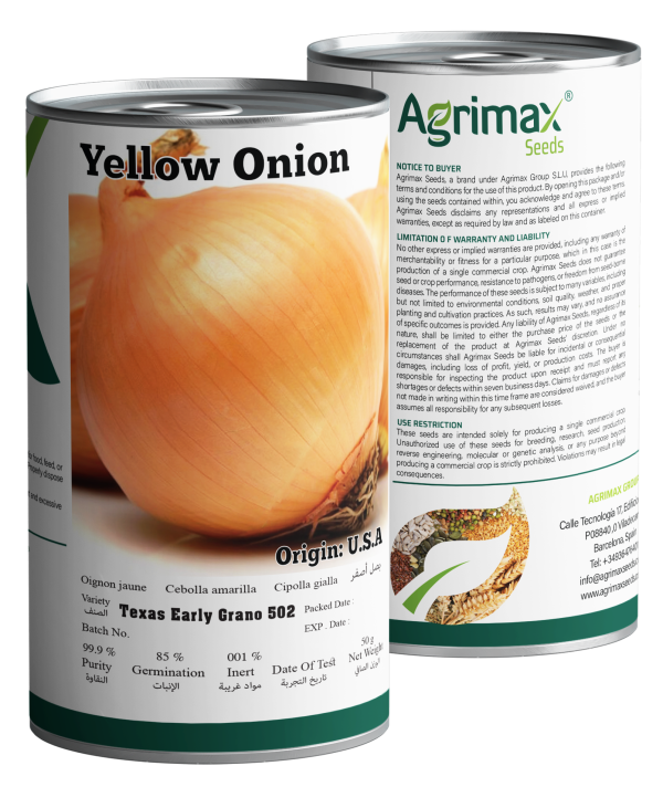 Agrimax Onion Texas Early Grano 502 Seeds (50g) - Premium Short-Day Variety for Sweet & Large Yellow Bulbs