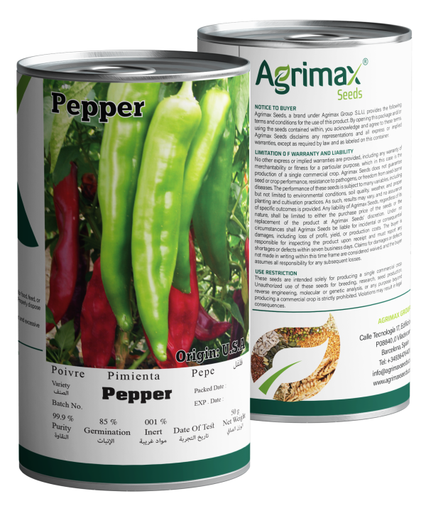 Agrimax Pepper Seeds (50g) - Premium Long Green Variety for High-Yield & Sweet Flavor