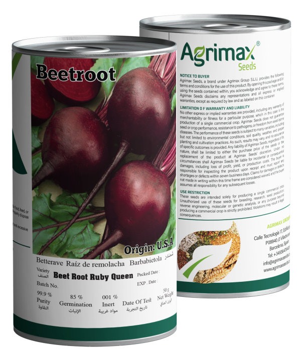 Agrimax Beet Root Ruby Queen Seeds (50g) - Premium High-Yield Variety for Uniform & Blood-Red Roots