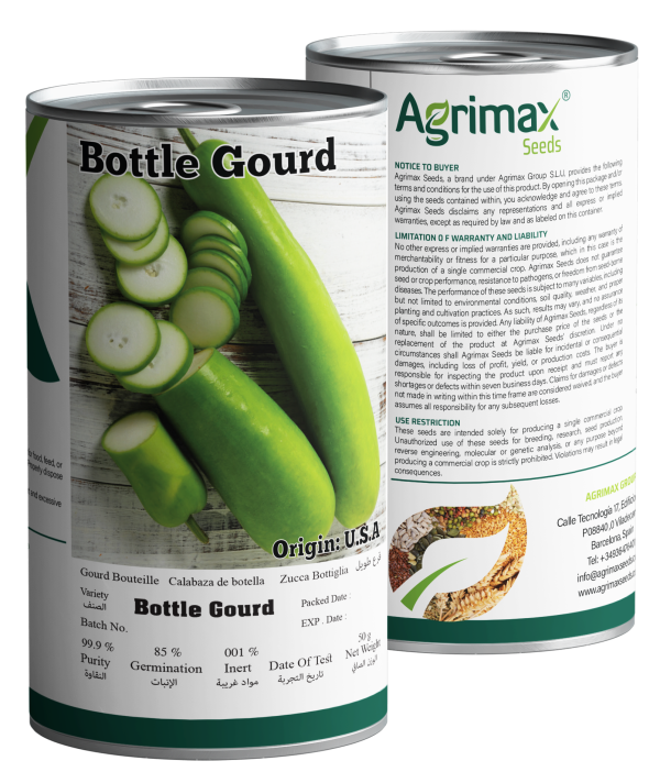 Agrimax Bottle Gourd Seeds (50g) - Premium High-Yield Variety for Long & Tender Fruits