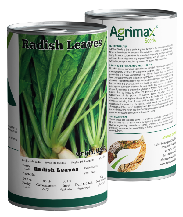 Agrimax Radish Leaves Seeds (50g) - Premium High-Yield Variety for Peppery & Nutrient-Dense Greens