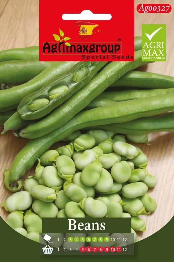 Agrimaxgroup Premium Broad Bean Seeds (AG00327) – High-Yield Spanish Fava Bean Variety for Indoor and Outdoor Home Gardening, Long-Season Sowing & Harvest, Non-GMO Euro Standard