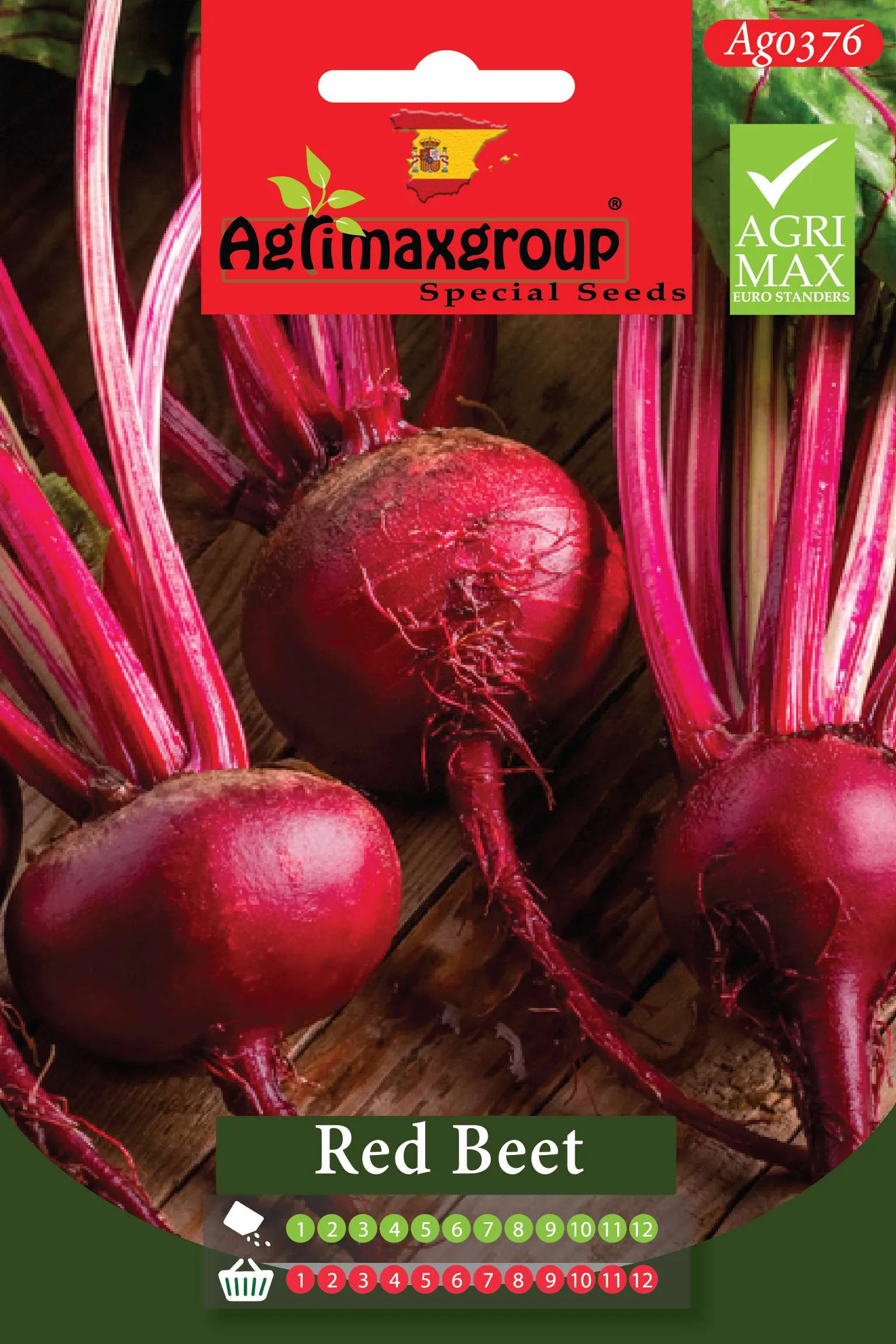 Agrimaxgroup Premium Red Beet Seeds (AG0376) – High-Yield Spanish Beetroot Variety for Indoor and Outdoor Home Gardening, 1-12 Month Year-Round Sowing & Harvest, Non-GMO Euro Standard