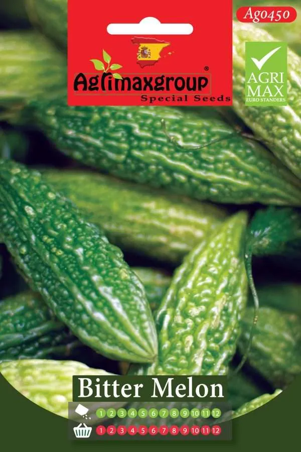 Agrimaxgroup Premium Bitter Melon Seeds (AG0450) – High-Yield Spanish Karela Variety for Indoor and Outdoor Home Gardening, Year-Round Sowing & Harvest, Non-GMO Euro Standard