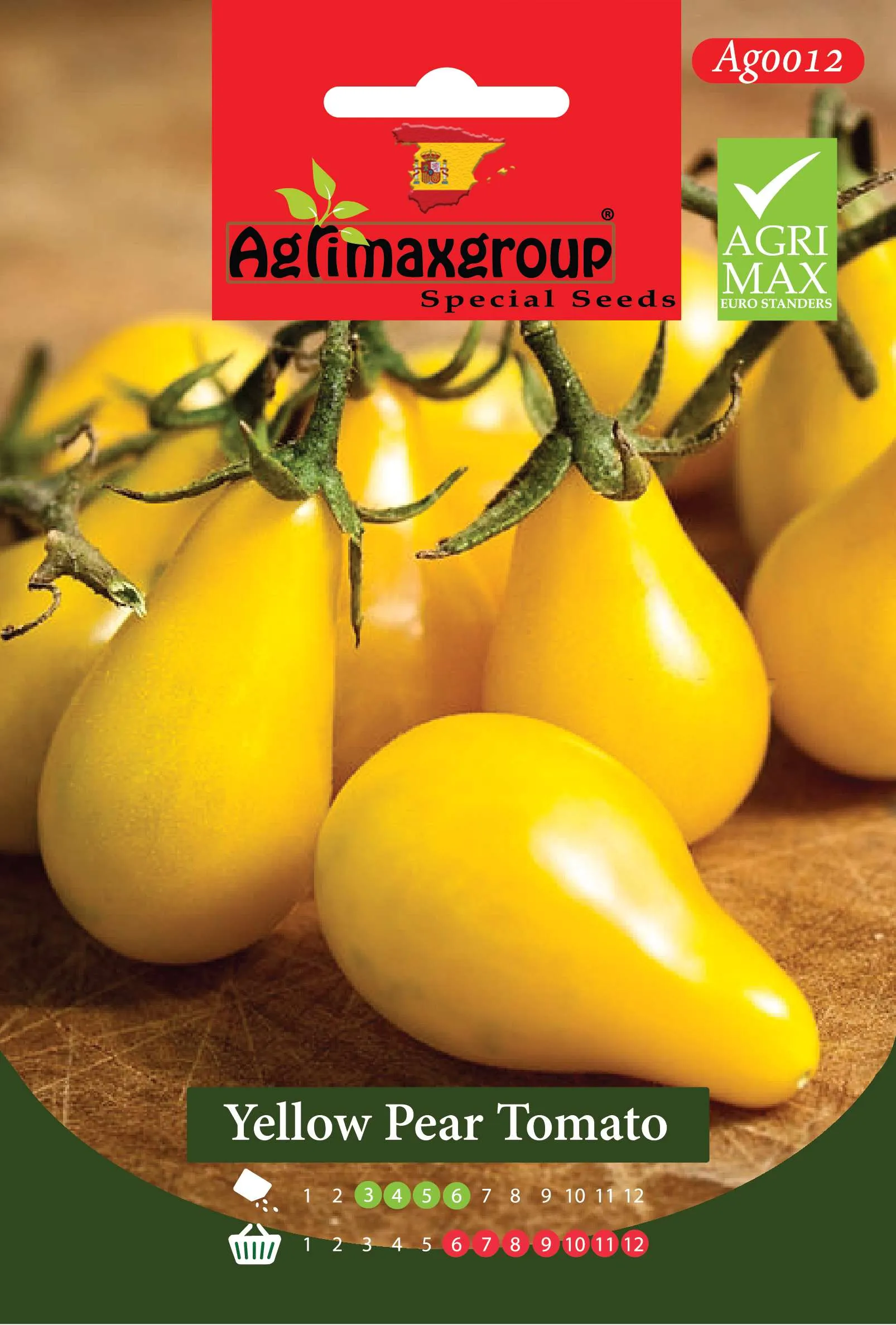 Agrimaxgroup Premium Yellow Pear Tomato Seeds (AG0012) – High-Yield Spanish Heirloom Style Variety for Indoor and Outdoor Home Gardening, Seasonal Sowing & Harvest, Non-GMO Euro Standard