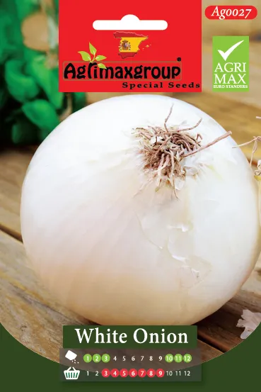 Agrimaxgroup Premium White Onion Seeds (AG0027) – High-Yield Spanish Sweet White Variety for Indoor and Outdoor Home Gardening, Seasonal Sowing & Harvest, Non-GMO Euro Standard
