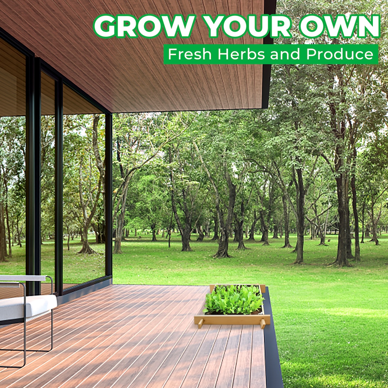 Enthusiast gardenbed, 1.6 Foot x 1.6 Foot, Wooden Raised Garden Bed Outdoor, planter bed for home gardening, Ideal for Growing Flowers, Herbs, Vegetables. Ideal as Seed tray Image