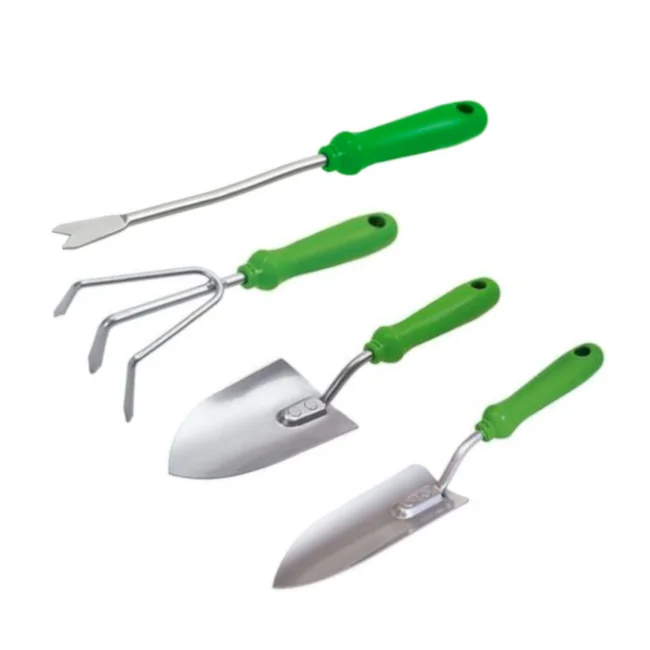 Trapp Garden Tool Set 4 Piece Garden Kit with Cultivator, Trowel, Shovel Leaf Trimmer Rake, Heavy Duty Stainless Steel, Non-Slip Handle - Best for Lawn & Garden Care (FJ 1201) Image