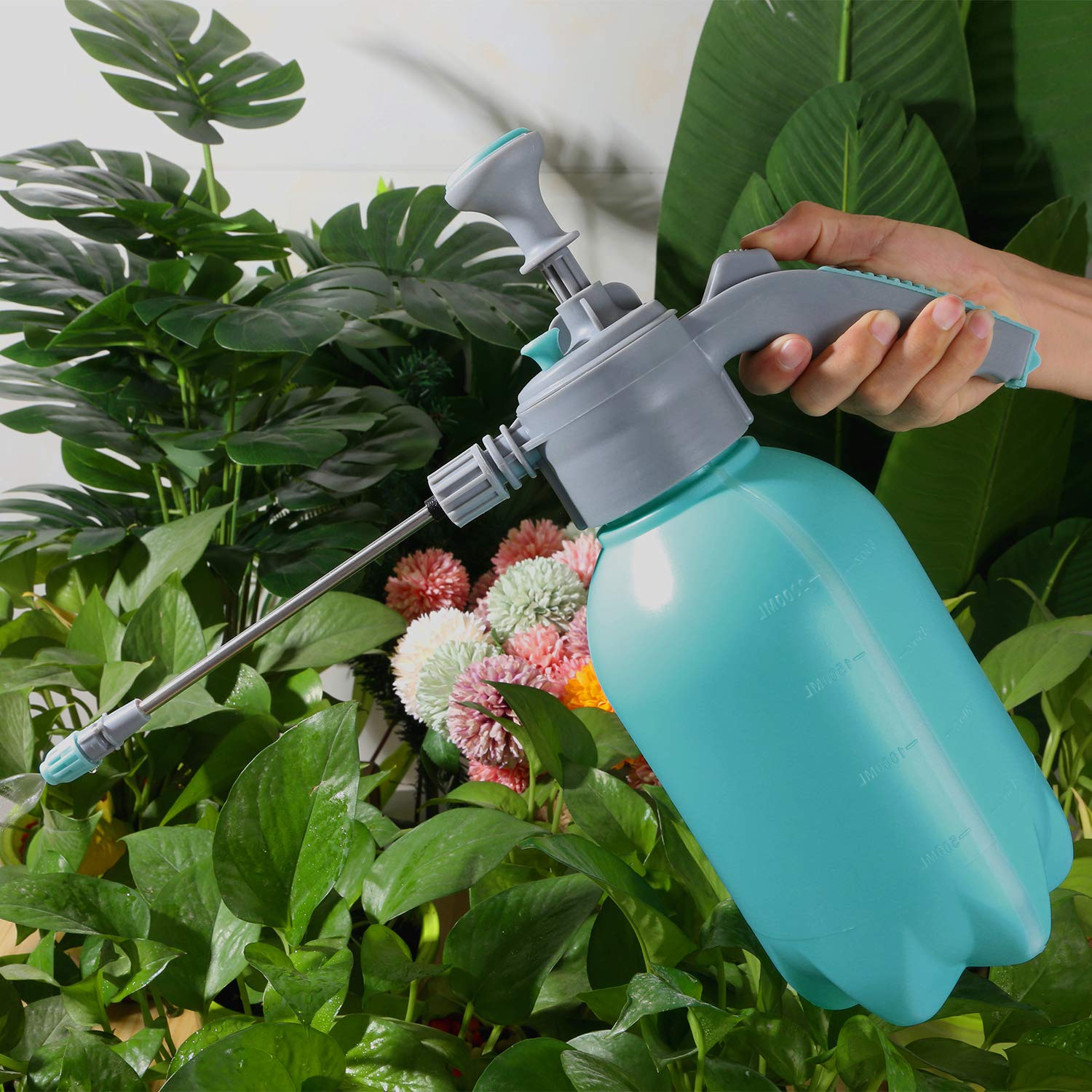 2L Hand Pressure Trigger Bottle with Adjustable Nozzle (Sky Blue) Image