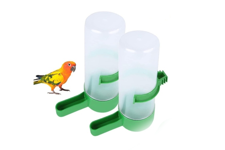 Gaun Bird Drinker with Bottle, 35cl Hanging Bird Water Bottle Drinker & Food Dispenser for Bird Cages (Made in Spain) Image