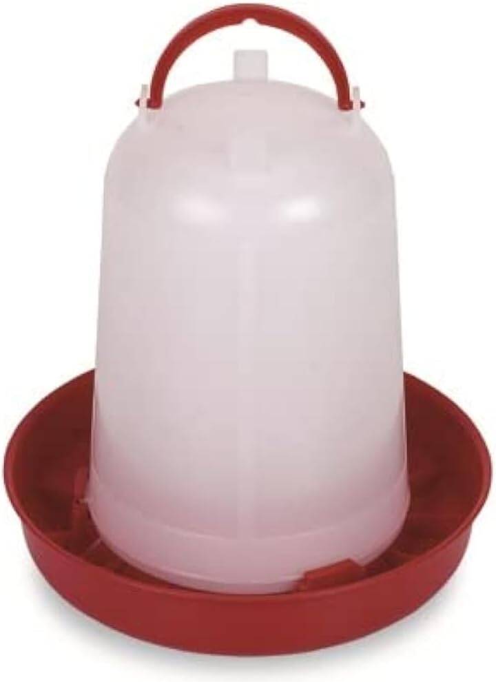Gaun Eco Poultry Feeder, 5 Ltr, Red & White, For Indoor & Outdoor Use, Suitable for Chickens, Quails, Geese (Made in Spain) Image