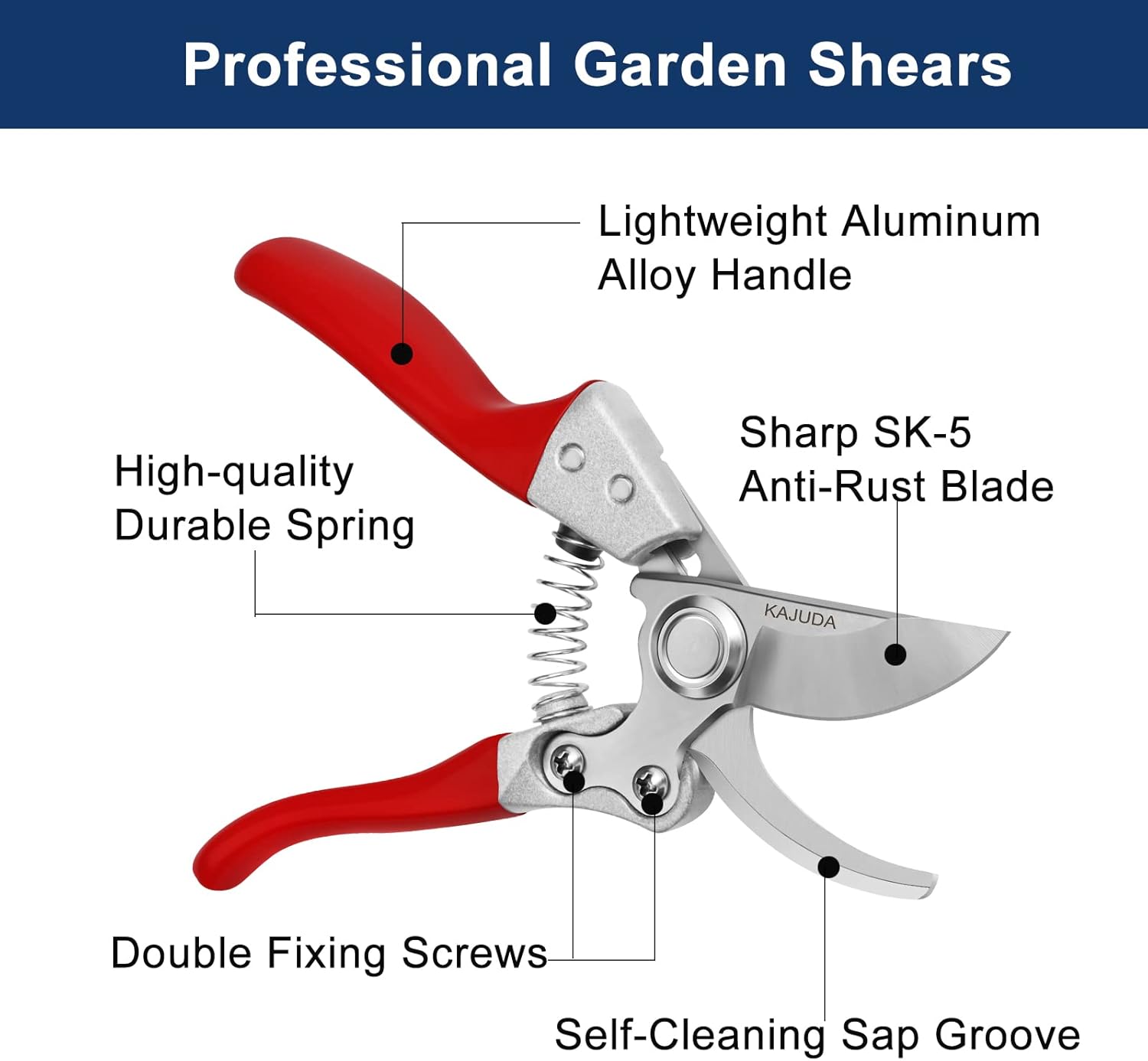 Professional Garden Pruning Shears – Sharp Hand Clippers for Plants & Flowers